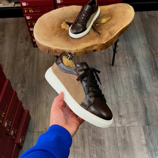 Leather Patchwork Suede Men's Sneakers