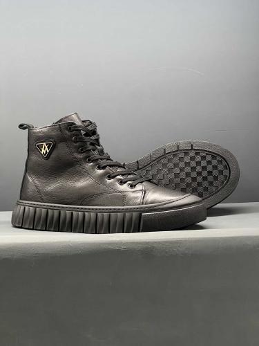 Leather Sneakers With Fleece