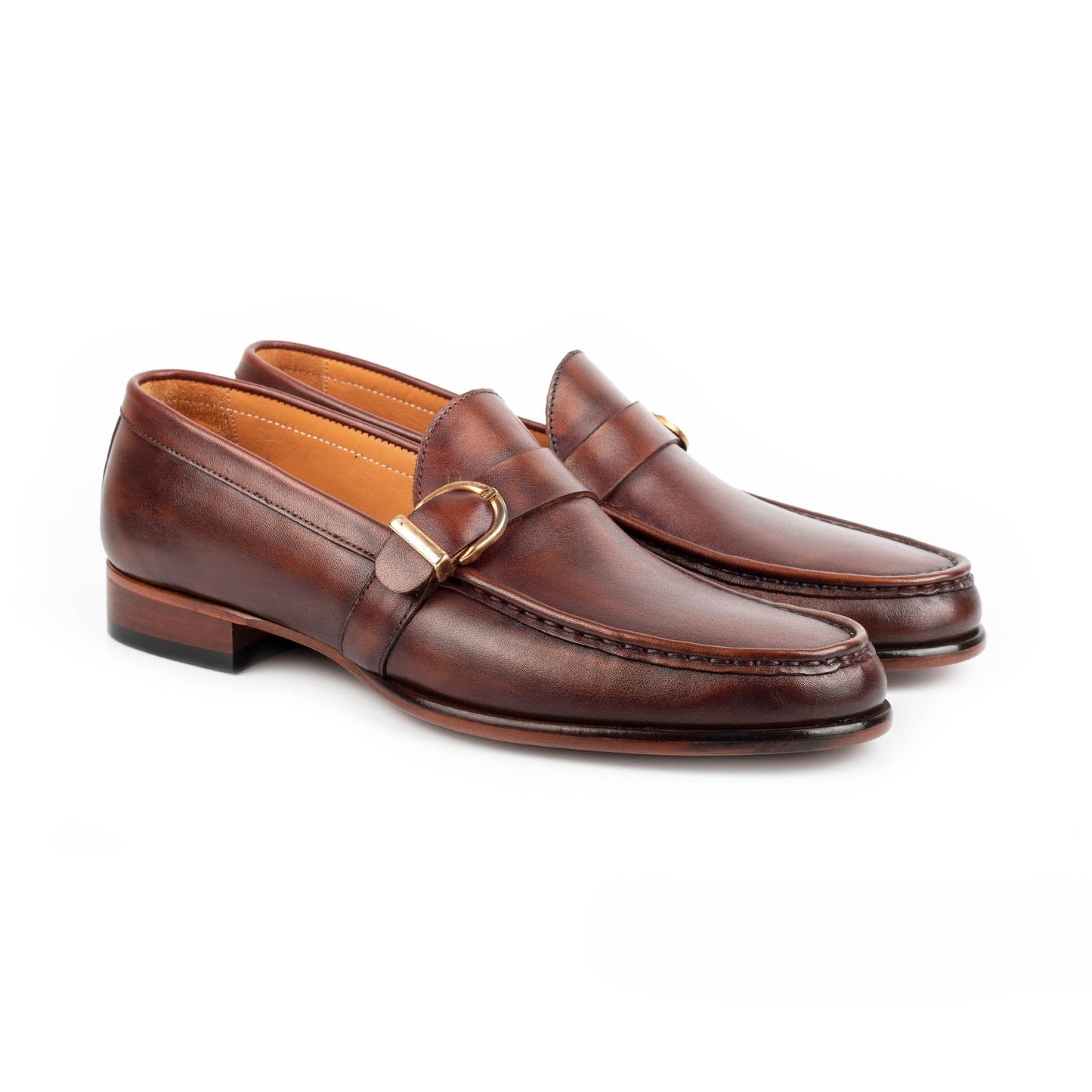 Men's Metal Buckle Leather Dress Shoes