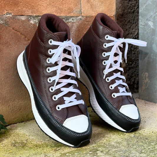 Dark Brown Leather High Top Sneaker