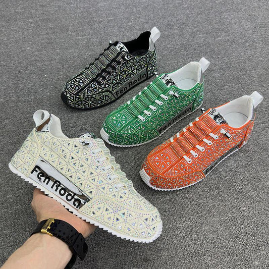 Trendy diamond shiny sneakers