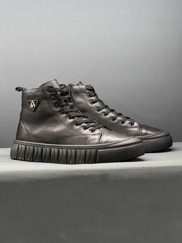 Leather Sneakers With Fleece