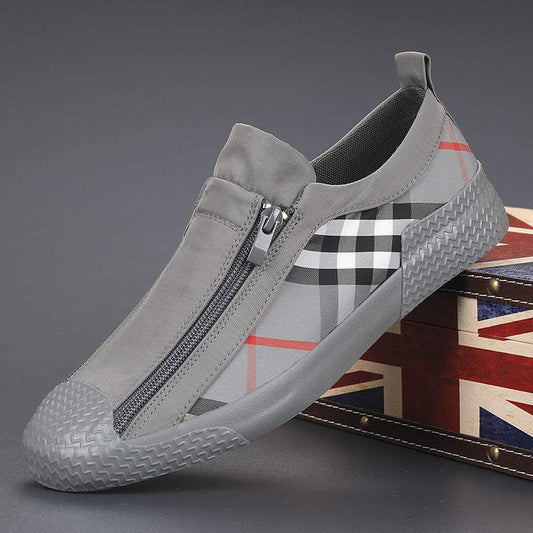 Versatile double zipper casual shoes