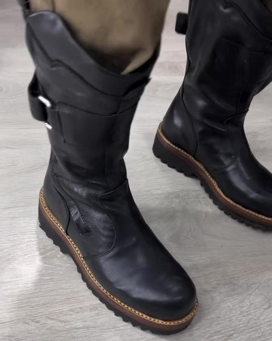 Men's new winter warm leather boots