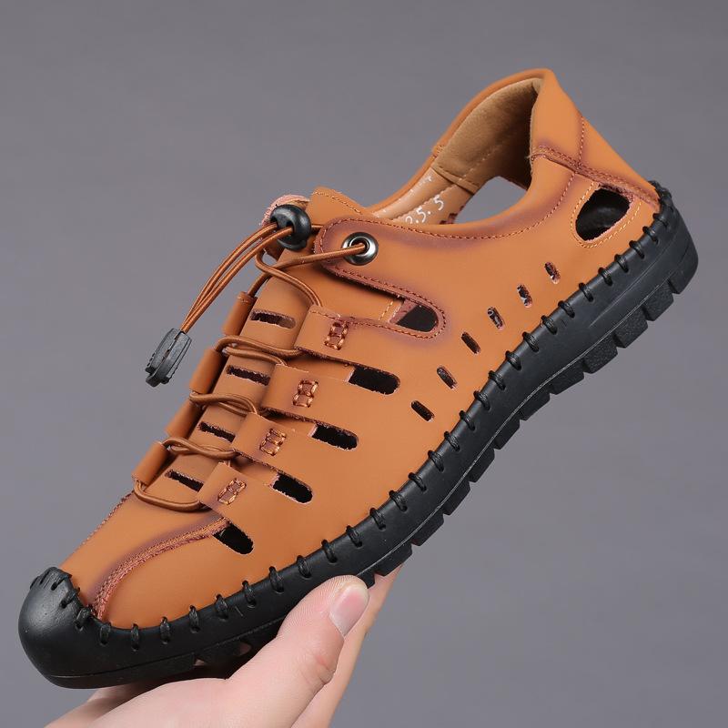 Hollow Outdoor Leather Shoes