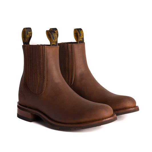 Men's full deerskin western cowboy boots