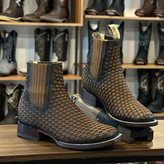 Basket Weave Western Rhino Boots