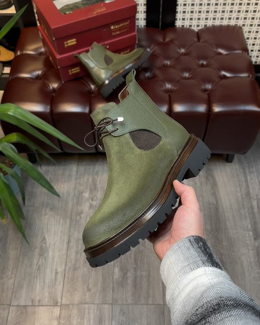 Black Suede Leather Ankle Boots