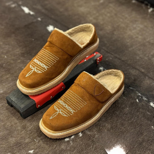 Men's Lamb Wool Tricolor Denim Slippers