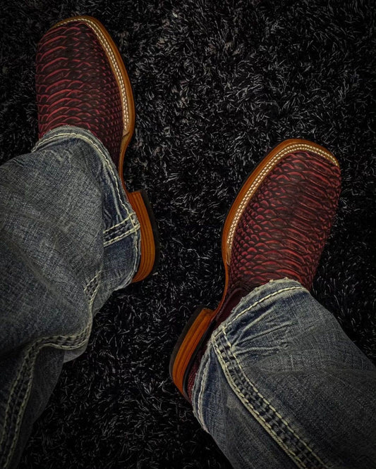 New Scaled Black Cherry Boots