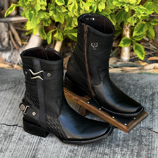 Retro Textured Cowboy Boots