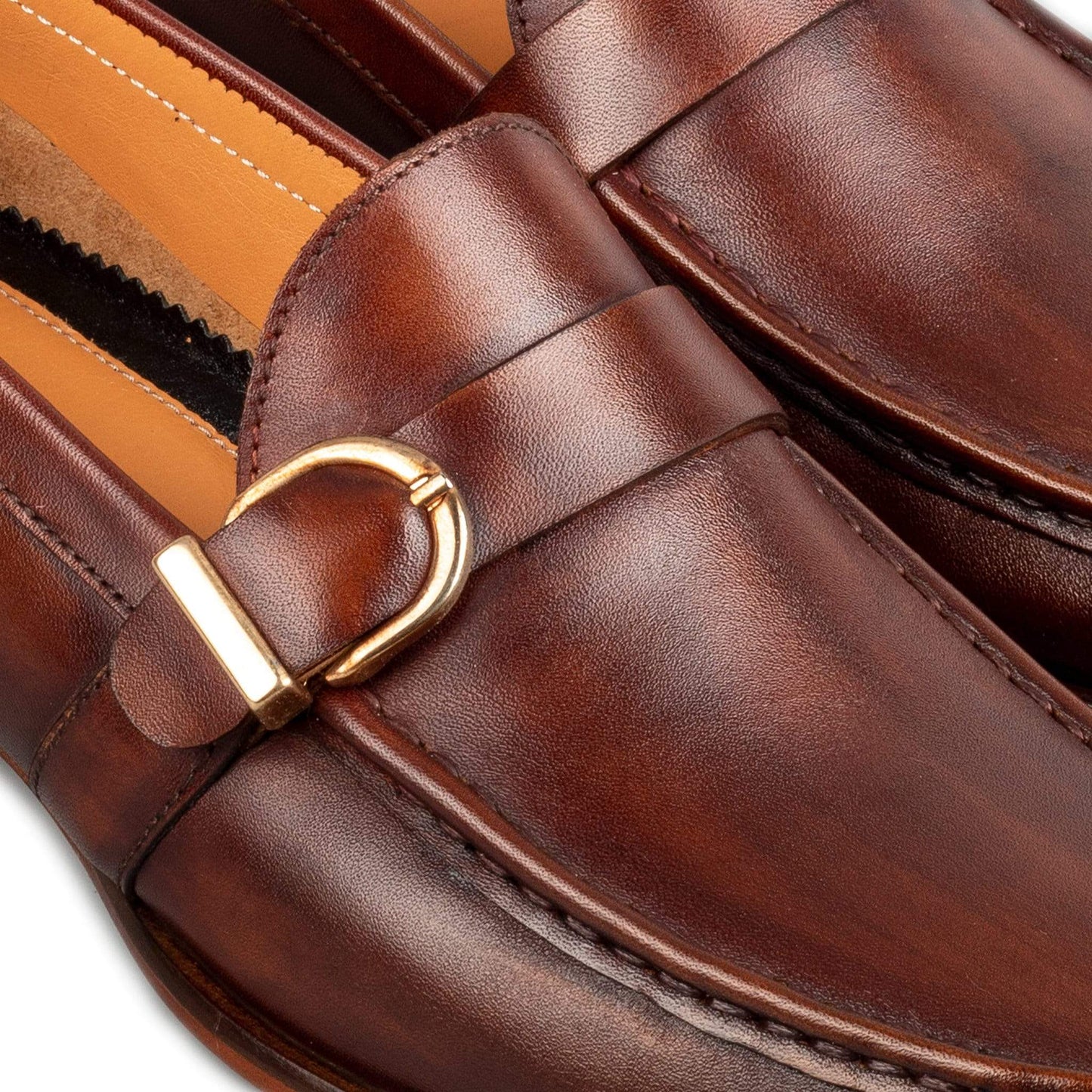 Men's Metal Buckle Leather Dress Shoes