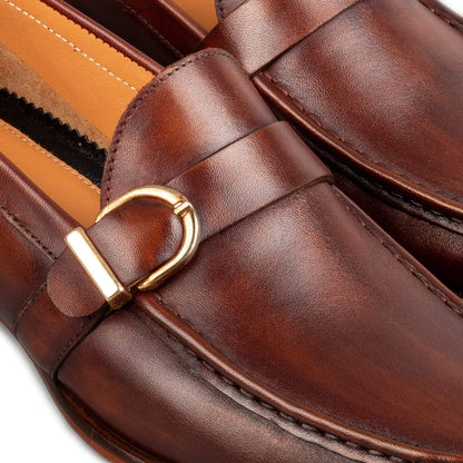 Men's Metal Buckle Leather Dress Shoes