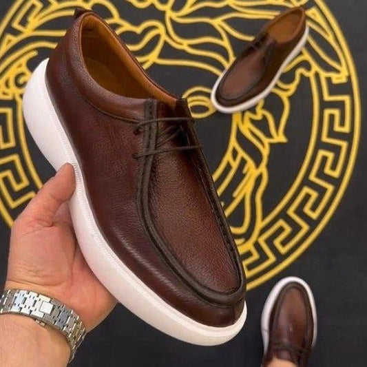 Soft lambskin platform orthopedic loafers