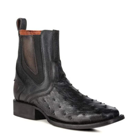 Handmade Ostrich Leather Ankle Boots