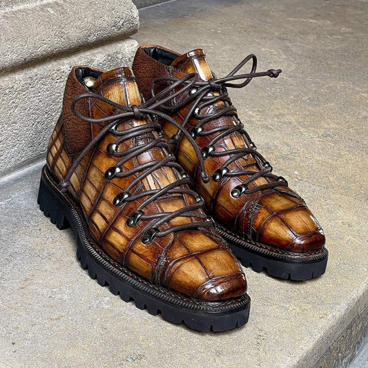 Titan Boots in crocodile leather