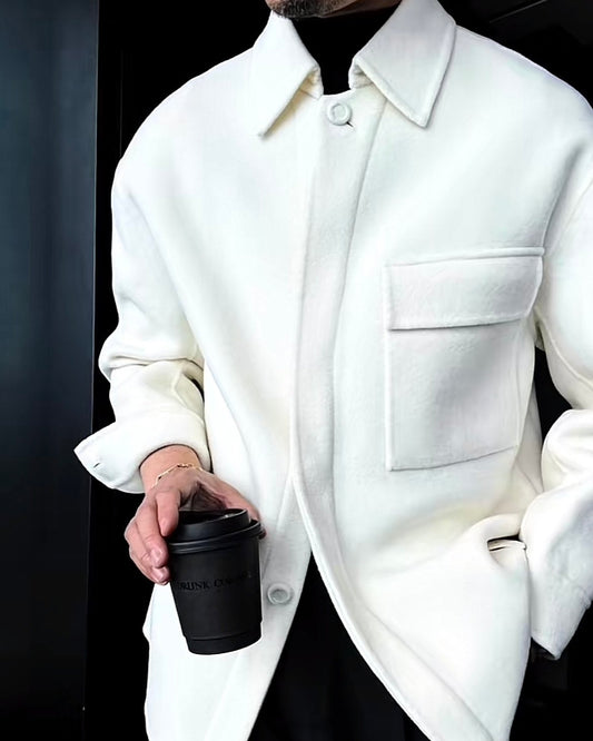 Men's Wool lapel shirt jacket