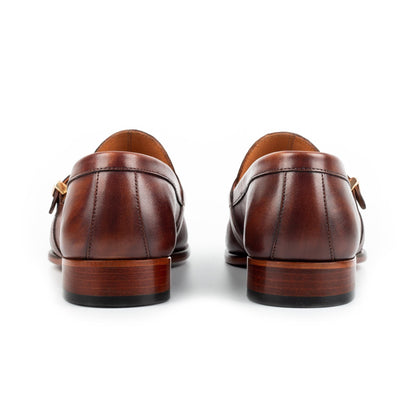 Men's Metal Buckle Leather Dress Shoes