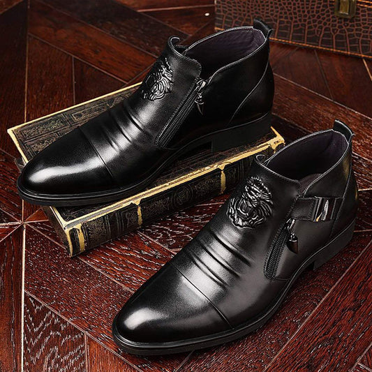 British business casual leather boots