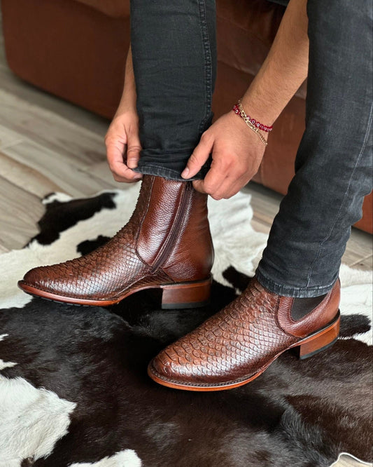 Crocodile Print Chelsea Boots