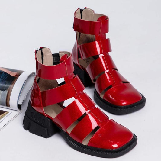 Red Patent Leather Sandals